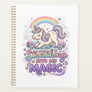 Einhorn, das sich in meine magische fette Schrifta Planer