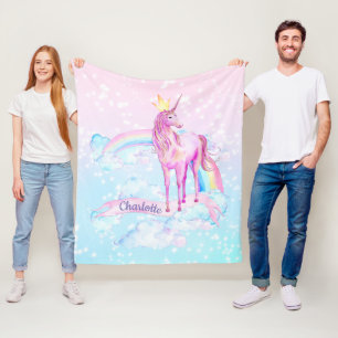 Einhorn-Decke personalisierte Einhorn-Decken Fleecedecke