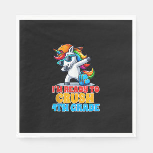 Einhorn der 4. Klasse Dabbing Ich bin bereit, die Serviette