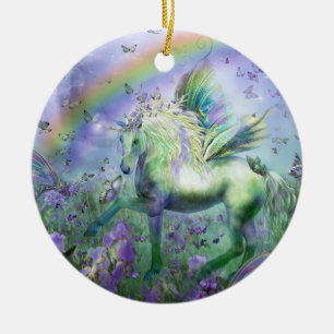 Einhorn der Schmetterlings-Feiertags-Verzierung Keramik Ornament