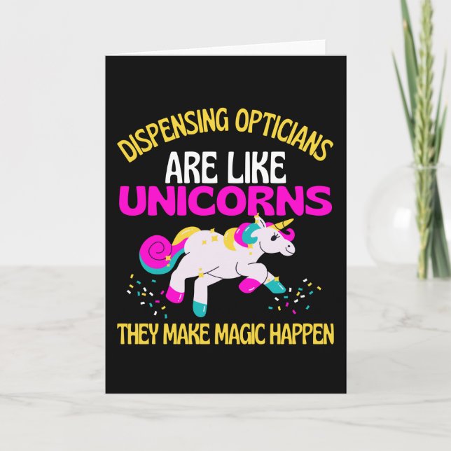 Einhorn des Optikers, magisches Einhorn Karte (Vorderseite)