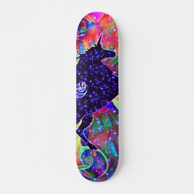 EINHORN DES UNIVERSUMS mehrfarbig Skateboard (Vorne)