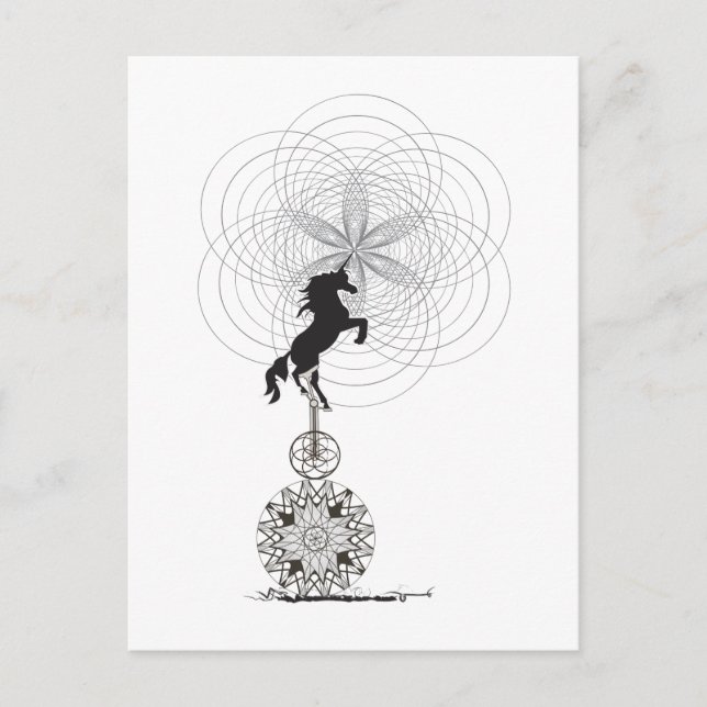 Einhorn des Universums Postkarte (Vorderseite)