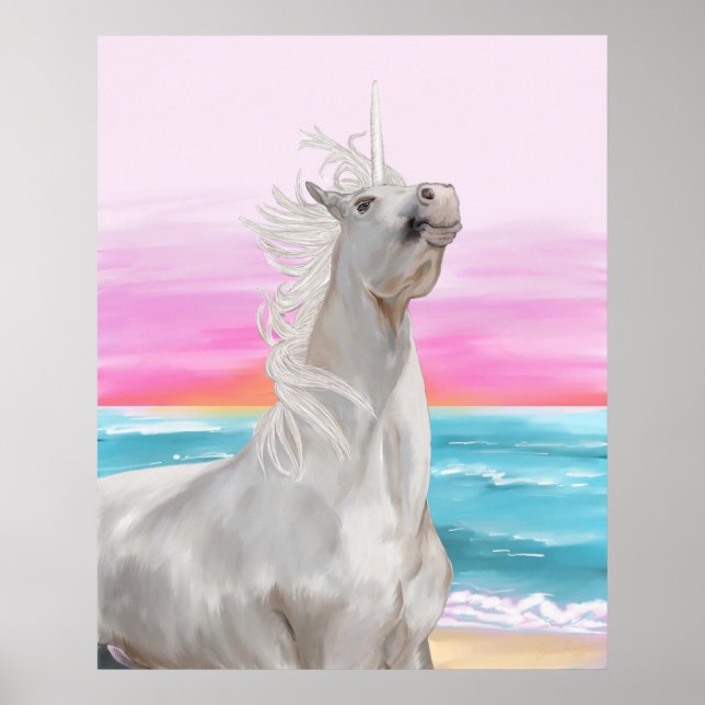 Einhorn Digital Oil Painting Poster (Vorne)