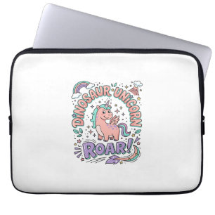 Einhorn Dinosaurier Einhorn Brüllen Retro Style T- Laptopschutzhülle