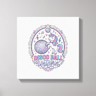 Einhorn Disco Ball Einhorn Spielerei Druck auf Anf Leinwanddruck