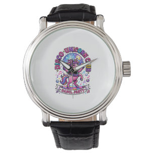 Einhorn Disco Einhorn Club Werbe-Shirt Grafik Armbanduhr