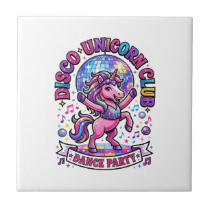 Einhorn Disco Einhorn Club Werbe-Shirt Grafik Fliese