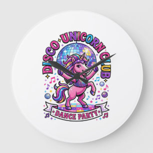 Einhorn Disco Einhorn Club Werbe-Shirt Grafik Große Wanduhr