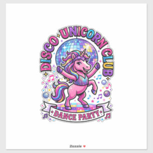 Einhorn Disco Einhorn Club Werbe-Shirt Graphi Aufkleber