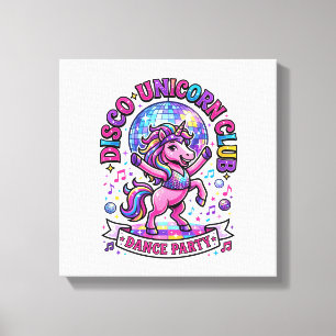 Einhorn Disco Einhorn Club Werbe Shirt Graphi Leinwanddruck