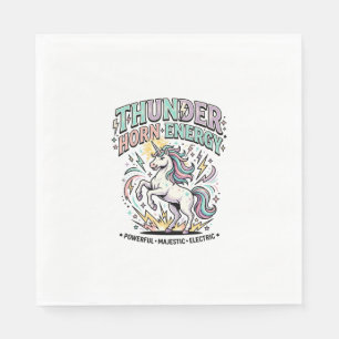 Einhorn-Donnerhorn-Energie-Retro-Stil-Produkt Gr Serviette