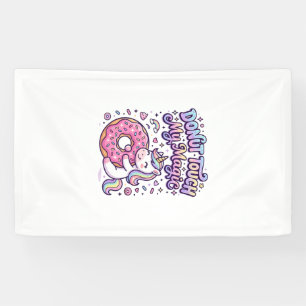 Einhorn Donut Berühre Mein Magisches Geschenkidee Banner