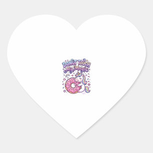 Einhorn Donut Berühre Mein Magisches Geschenkidee Herz-Aufkleber