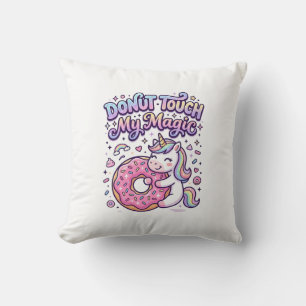Einhorn Donut Berühre Mein Magisches Geschenkidee Kissen