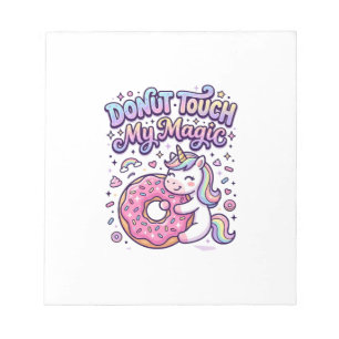 Einhorn-Donut-Berühre-mein-Zauber-Geschenk-Idee-Au Notizblock