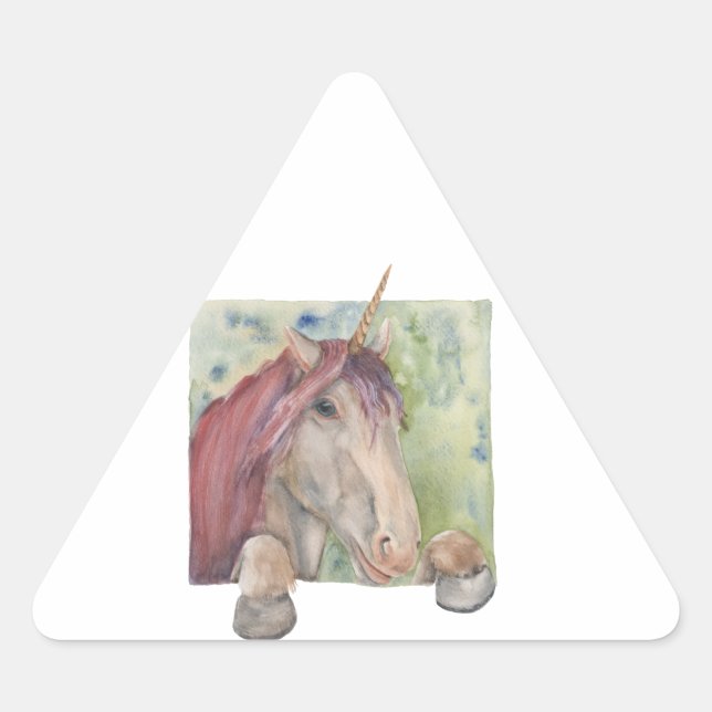 Einhorn Dreieckiger Aufkleber (Vorderseite)