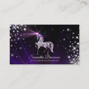 Einhorn Edelsteine Diamanten Schmuck lila Visitenkarte