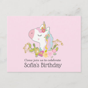 Einhorn, Einhorn, magisch, Fantasie Einladungspostkarte