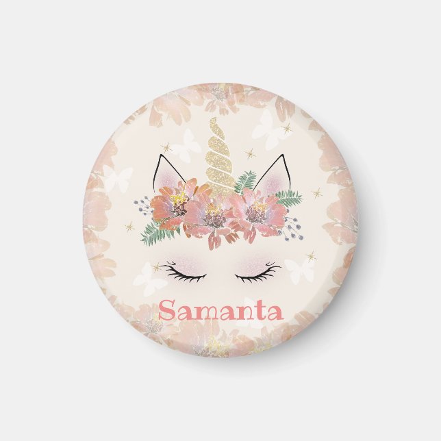 Einhorn, Einhorn, personalisiert Magnet (Vorne)