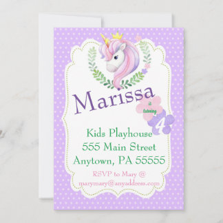 Einhorn Einladung Geburtstag, Magisches Party einl