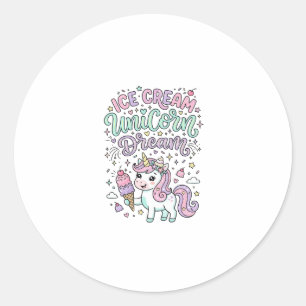 Einhorn Eiscreme Einhorn Traum Cute Pastell Produk Runder Aufkleber