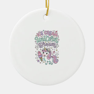 Einhorn-Eiscreme Einhorn-Traum Süßes Pastell Produ Keramik Ornament