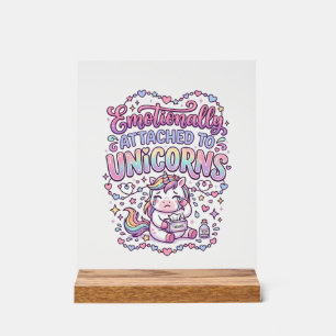 Einhorn emotional an Einhörner gebunden Original  Acrylschild