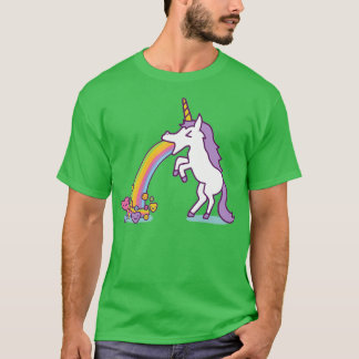 Einhorn Erbrechen Lustiger Regenbogen Fabelhaftes T-Shirt