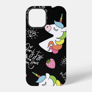 Einhorn, Erdbeere, Ananas, Eiszeichnungen iPhone 12 Hülle