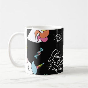 Einhorn, Erdbeere, Ananas, Eiszeichnungen Kaffeetasse