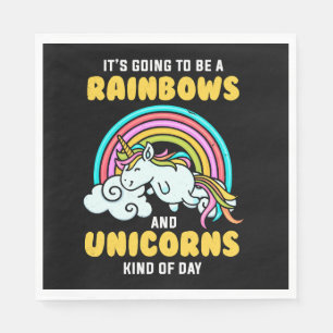 Einhorn Es wird Regenbögen und Einhörner geben Serviette