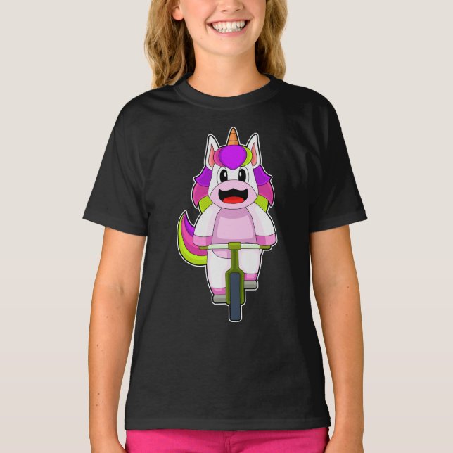 Einhorn-Fahrrad T-Shirt (Vorderseite)