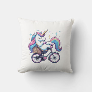 Einhorn Fahrradfahrende Jungen Mädchen Frauen Kind Kissen