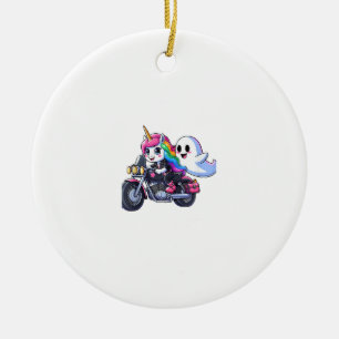 Einhorn fährt auf einem Motorrad Jungen Mädchen Mä Keramik Ornament