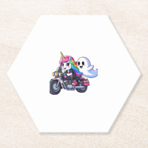 Einhorn fährt auf einem Motorrad Jungen Mädchen Mä Untersetzer