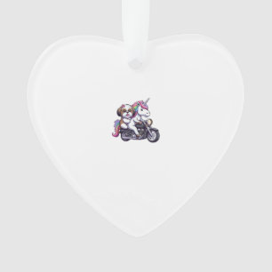 Einhorn fährt auf einem Motorrad Mädchen Frauen Ki Ornament