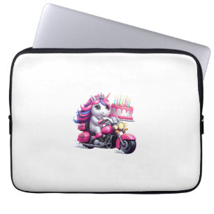 Einhorn fährt Motorrad Jungen Frauen Kinder Erwach Laptopschutzhülle