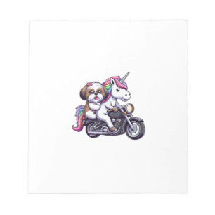 Einhorn fährt Motorrad Mädchen Frauen Kinder Männe Notizblock