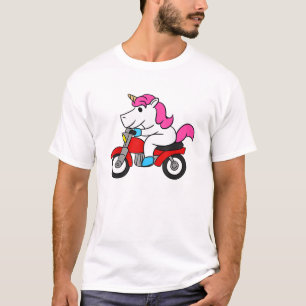 Einhorn fährt Motorrad T-Shirt Lustig Magisches Ei