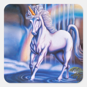 Einhorn-Fälle Quadratischer Aufkleber