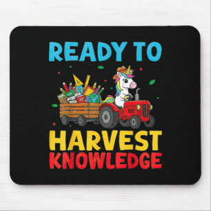 Einhorn-Farmer-Traktor Zurück zur Schule Kinder Mousepad