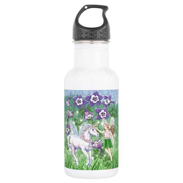 Einhorn-Fee Edelstahlflasche (Vorderseite)