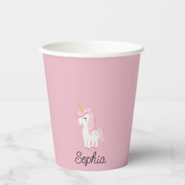 Einhorn, Fee, Magie - Individuelle Name Pappbecher