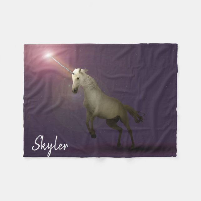 Einhorn Fleecedecke (Vorderseite (Horizontal))