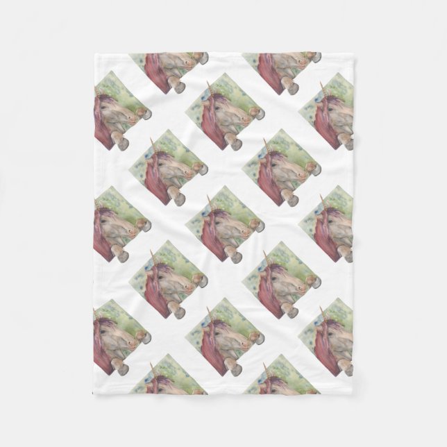 Einhorn Fleecedecke (Vorderseite)