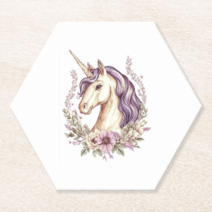 Einhorn Florale Fantasie (1) Untersetzer