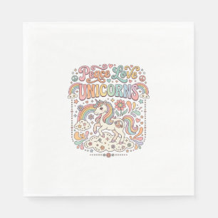 Einhorn Frieden Liebe Einhörner Süßes Vektordesign Serviette