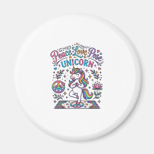 Einhorn Frieden Liebe Pose Einhorn Weißer Hintergr Magnet