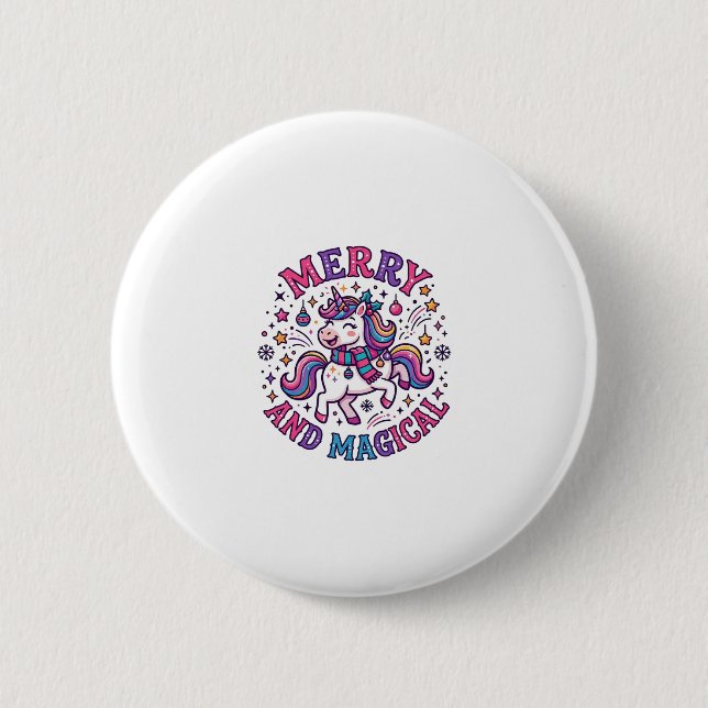 Einhorn Fröhlich und Magisch Button (Vorderseite)